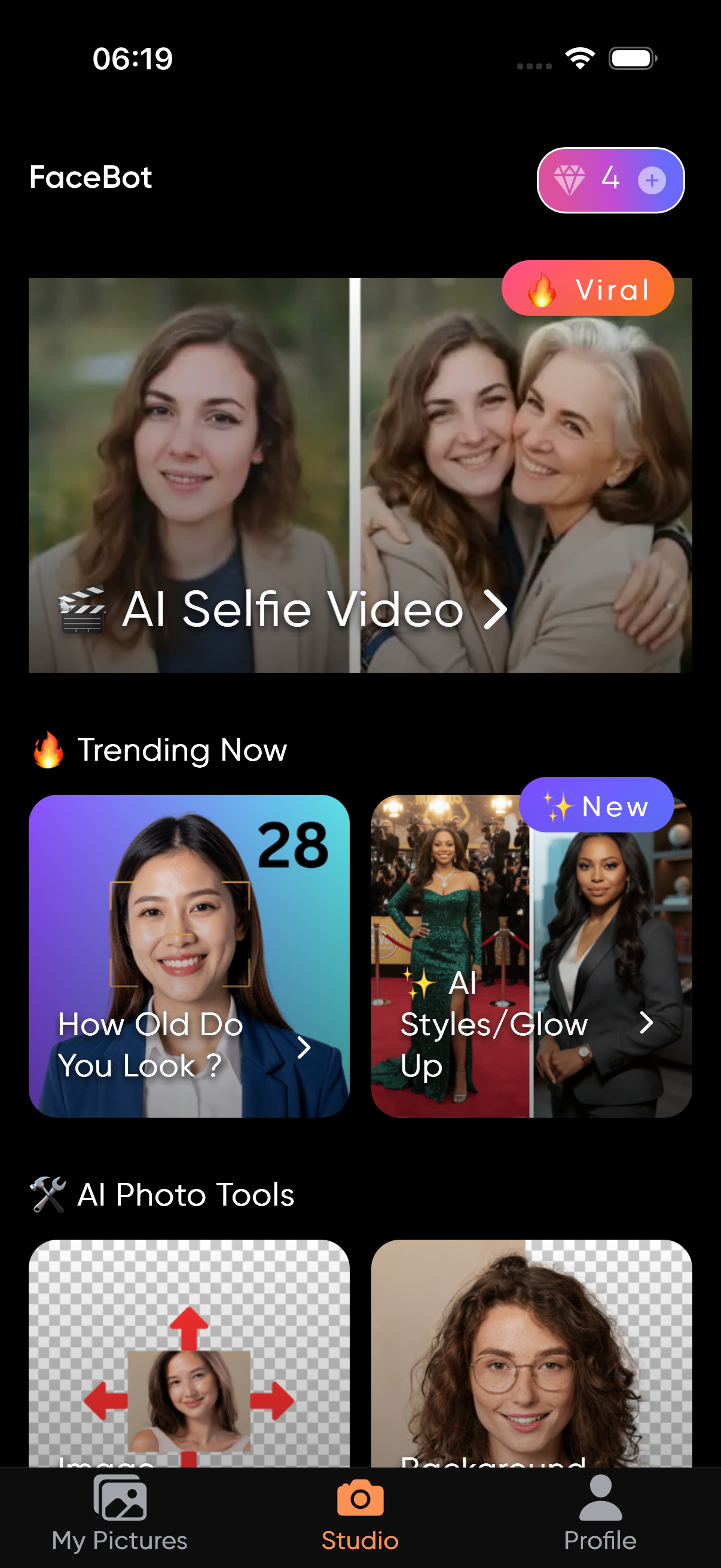 AI video created from a photo with FaceBot