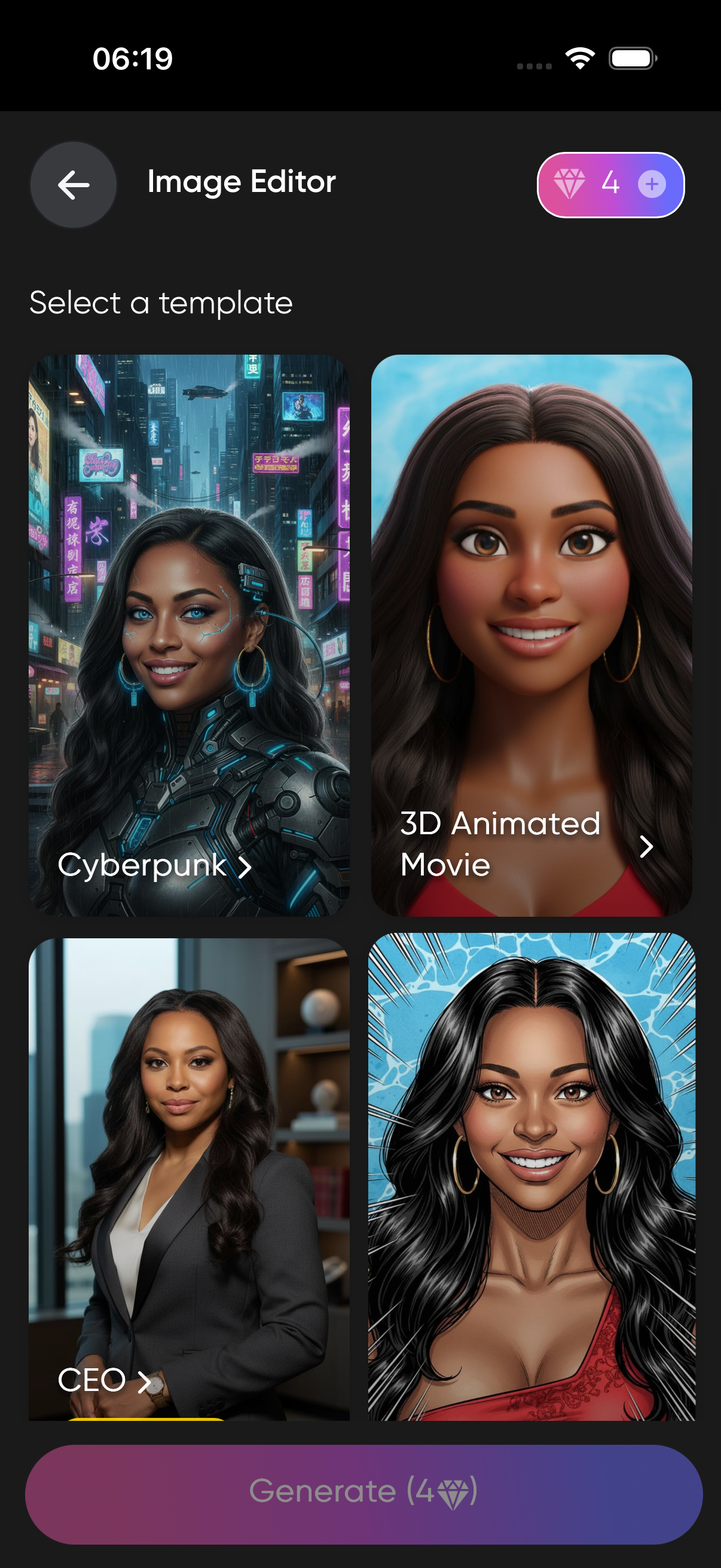 AI photo enhancer sharpening a blurry picture in FaceBot